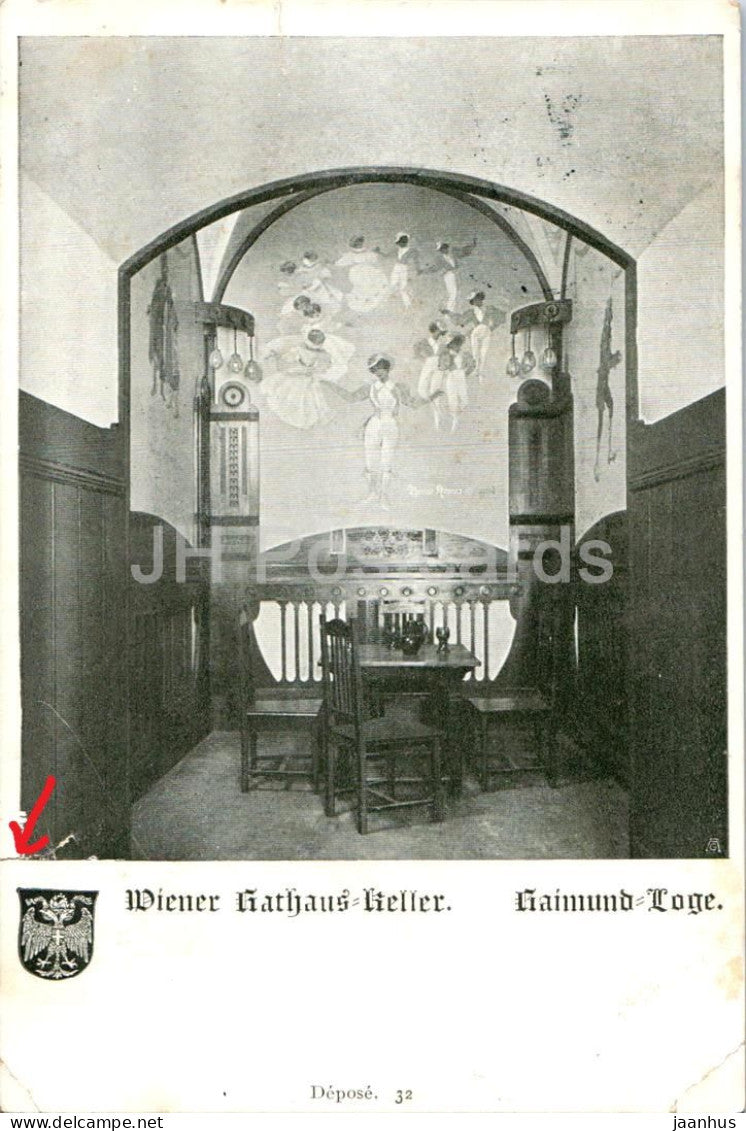 Wiener Rathaus-Keller - Raimund-Loge - interior - 32 - old postcard - 1908 - Austria - used - JH Postcards
