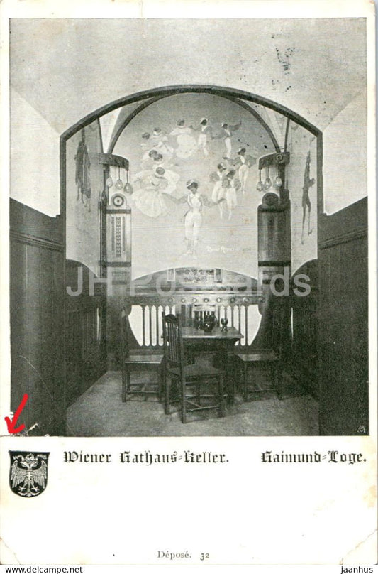 Wiener Rathaus-Keller - Raimund-Loge - interior - 32 - old postcard - 1908 - Austria - used - JH Postcards