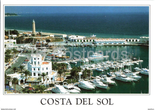 Costa del Sol Estepona - marina - lighthouse - harbour - boat - yacht - CS 96 - 1999 - Spain - used - JH Postcards