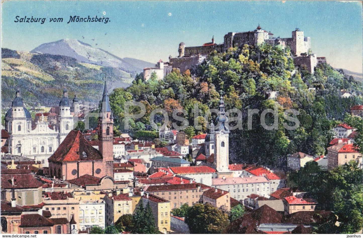 Salzburg vom Monchsberg - old postcard - 1920 - Austria - used - JH Postcards