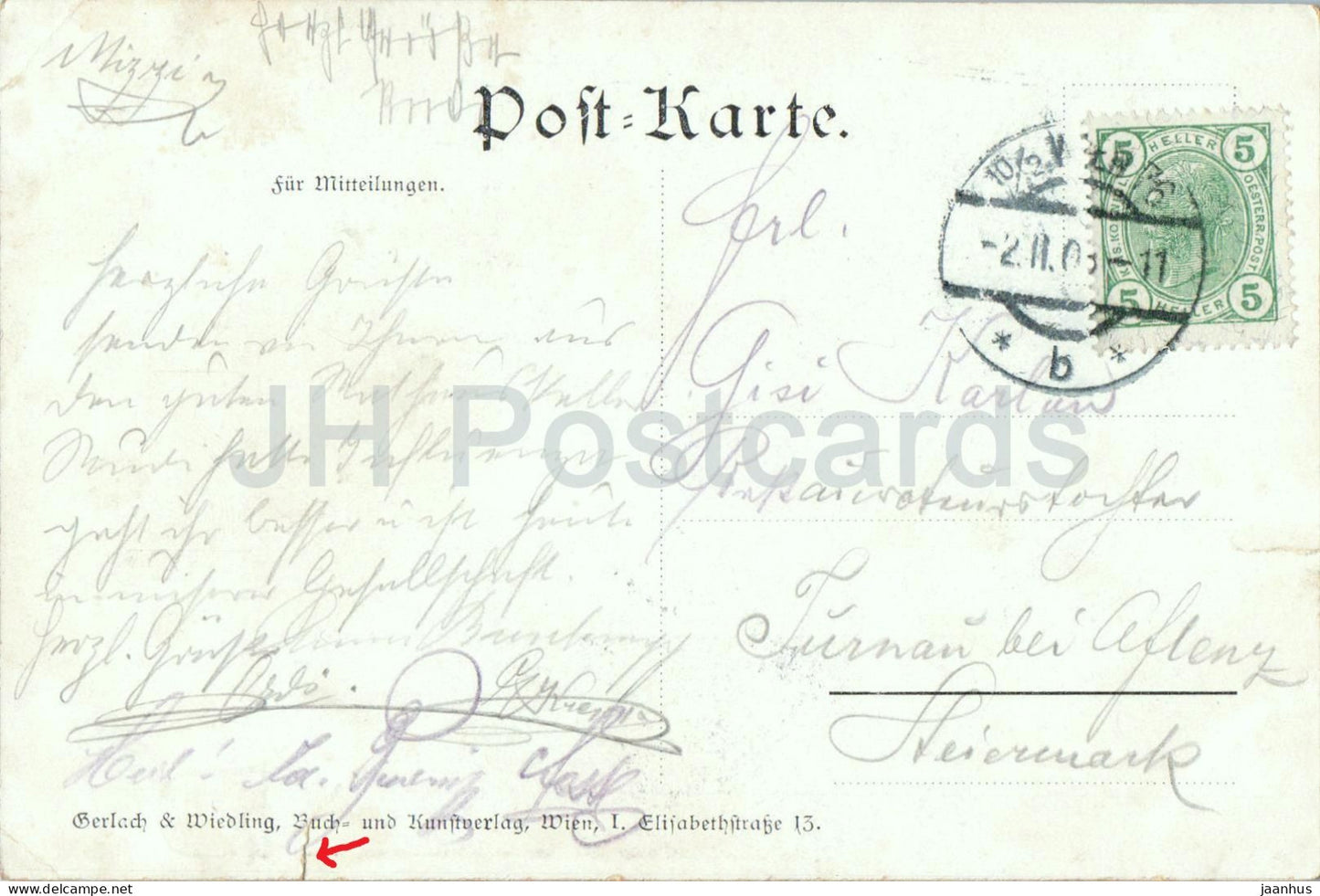 Wiener Rathaus-Keller - Raimund-Loge - intérieur - 32 - carte postale ancienne - 1908 - Autriche - utilisé 