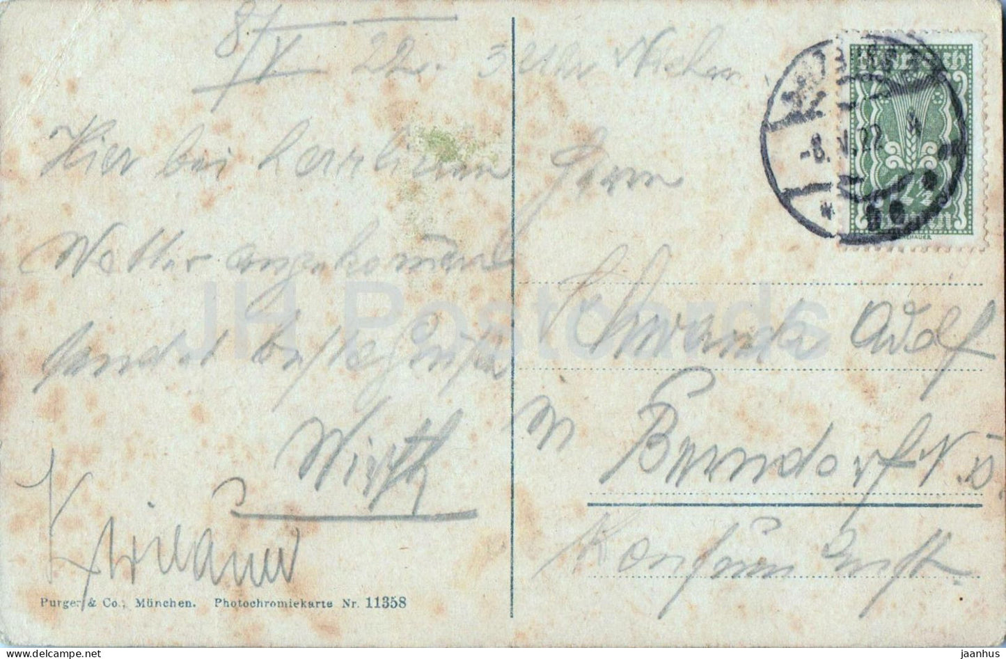 Salzburg vom Kapuzinerberg - 11358 - old postcard - 1922 - Austria - used