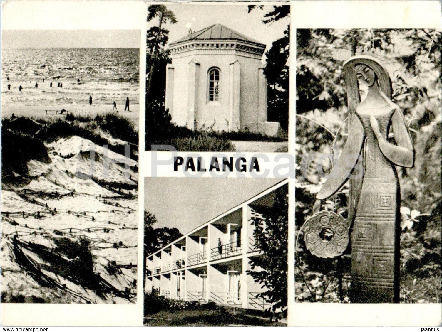 Palanga - The Baltic Sea - Reading room on the Birute Hill - Baltija rest home - multiview - Lithuania USSR - unused - JH Postcards