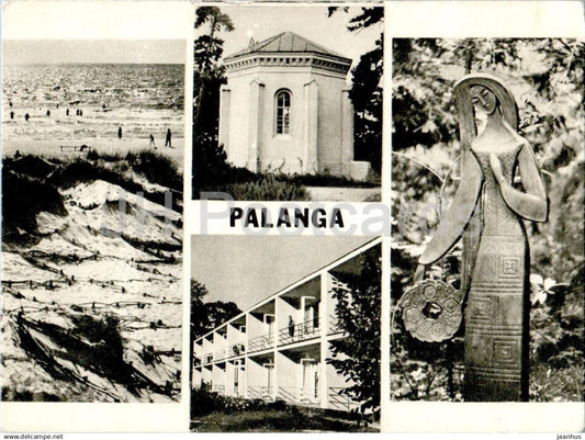 Palanga - The Baltic Sea - Reading room on the Birute Hill - Baltija rest home - multiview - Lithuania USSR - unused - JH Postcards