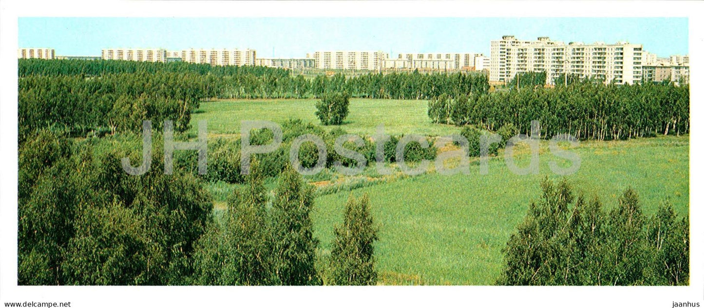 Omsk - park area of a new Levoberezhye residential area - 1982 - Russia USSR - unused - JH Postcards
