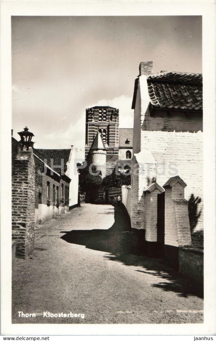 Thorn Kloosterberg - monastery hill - church tower street real photo - old postcard - Netherlands - unused - JH Postcards