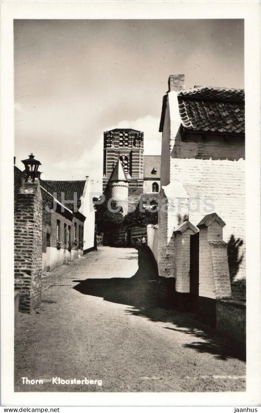 Thorn Kloosterberg - monastery hill - church tower street real photo - old postcard - Netherlands - unused - JH Postcards