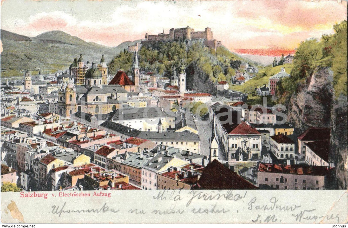 Salzburg v Electrischen Aufzug - 76 - old postcard - Austria - used - JH Postcards