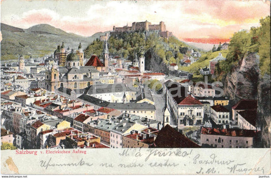 Salzburg v Electrischen Aufzug - 76 - old postcard - Austria - used - JH Postcards