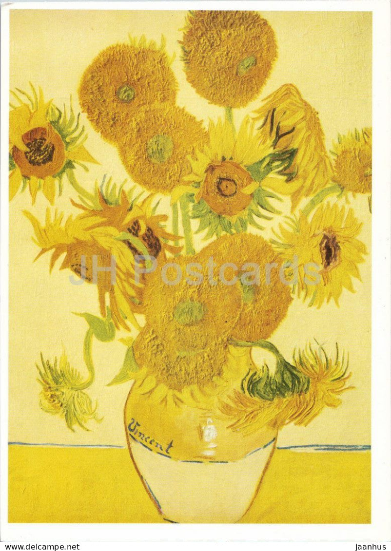 painting by Vincent van Gogh - Still Life: Sunflowers - Dutch art - 2004 - United Kingdom - unused - JH Postcards