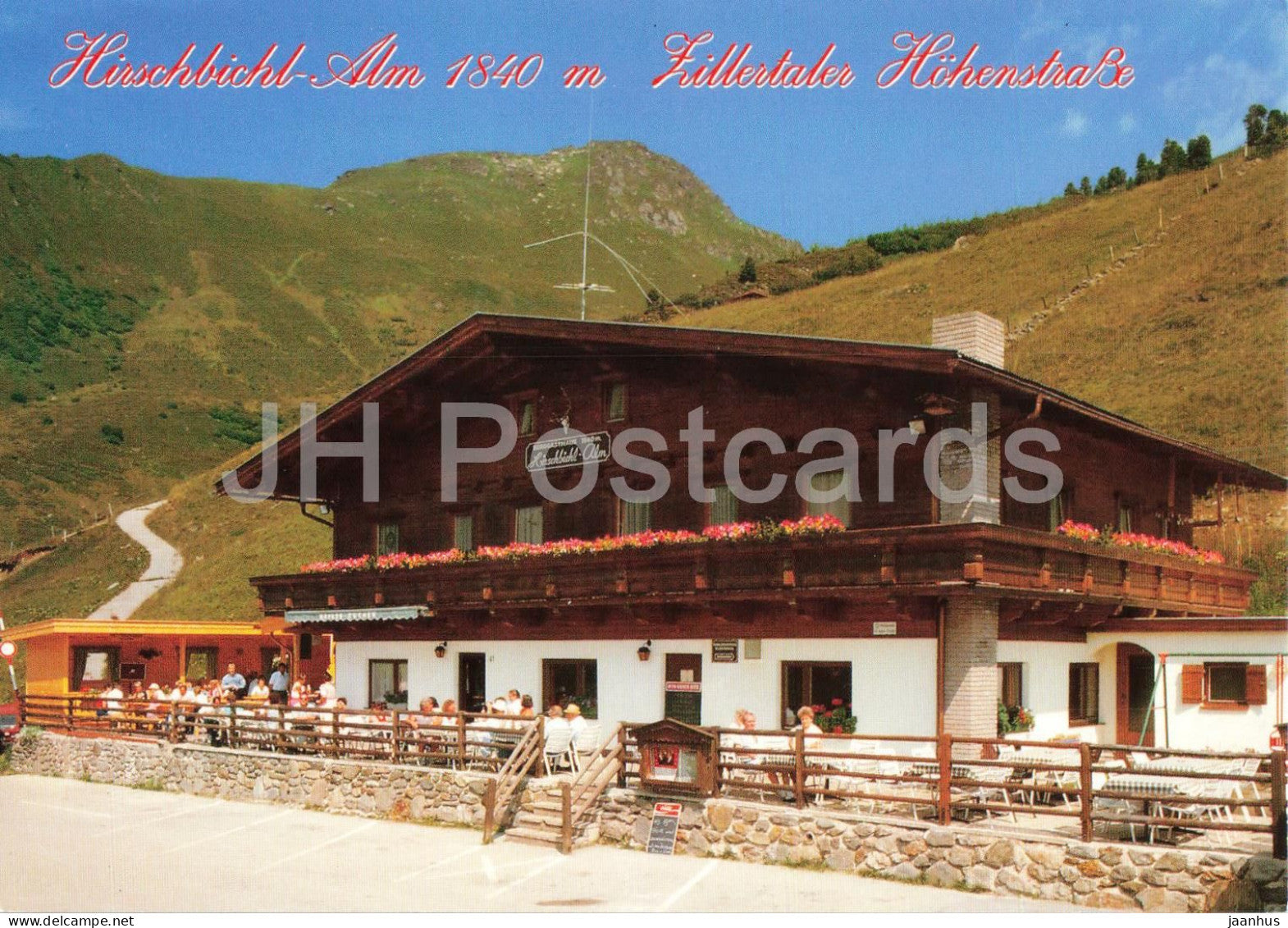 Alpengasthof Hirschbichlalm 1840 m - Zillertaler Hohenstrasse - alpine inn - restaurant - F 1523 - 1994 - Austria - used - JH Postcards
