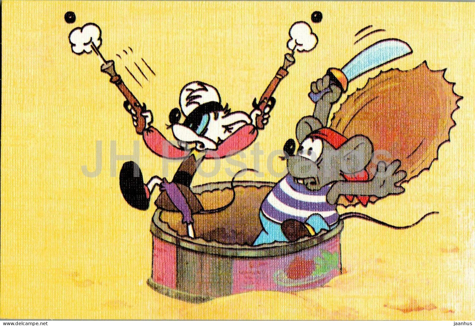 Leopold the Cat and the pirate mice - mouse - illustration - 1 - Russian cartoon art - 1986 - Russia - USSR - unused - JH Postcards