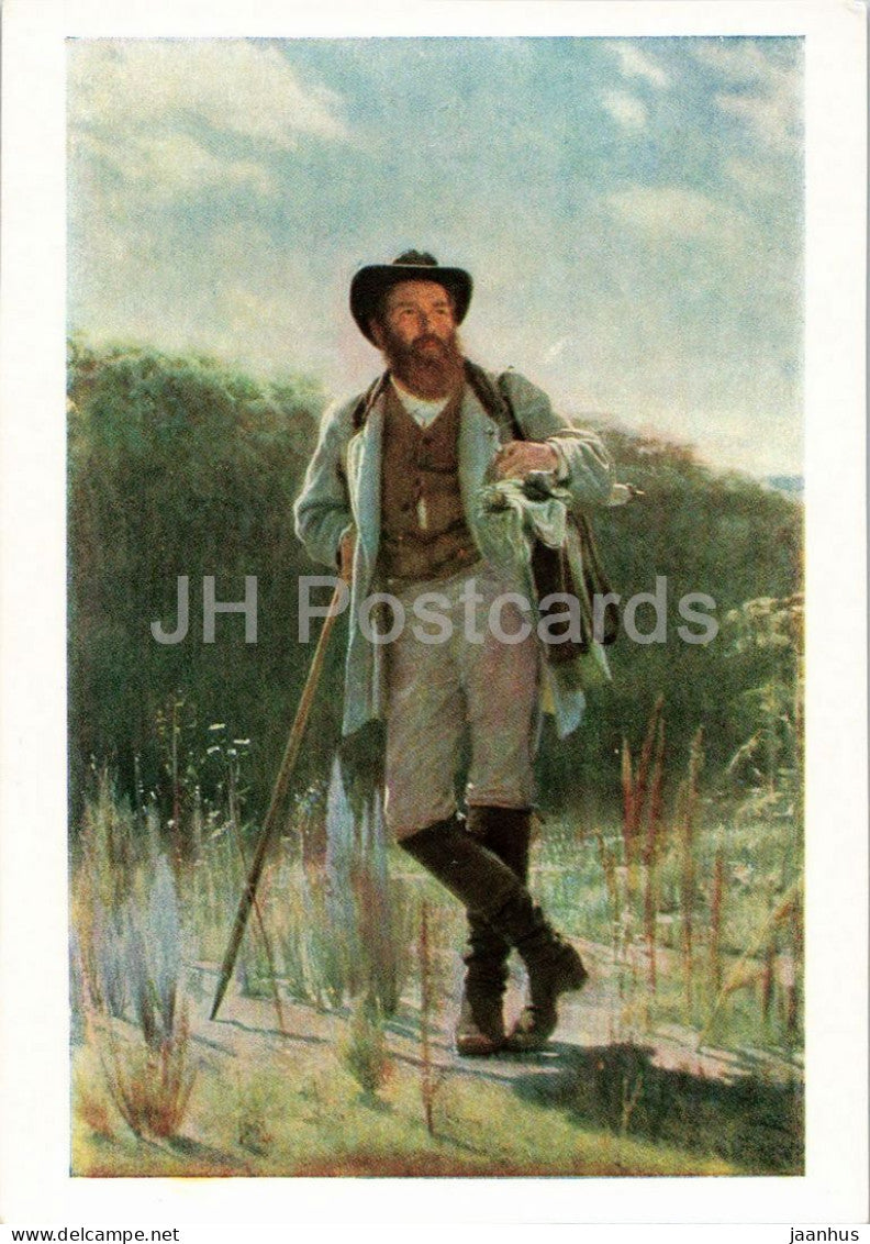 painting by Ivan Kramskoy - Portrait of the Russian Artist Ivan Shishkin - Russian art - 1962 - Russia USSR - unused - JH Postcards