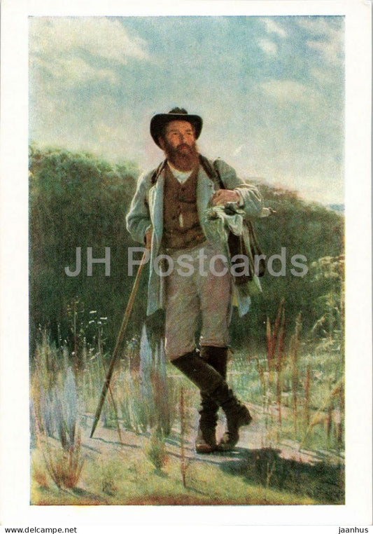 painting by Ivan Kramskoy - Portrait of the Russian Artist Ivan Shishkin - Russian art - 1962 - Russia USSR - unused - JH Postcards