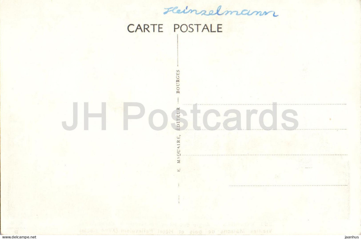 Bourges - Vieilles Maisons de bois - Hotel Pellevoisin - Old Timber Houses - old postcard - France - unused