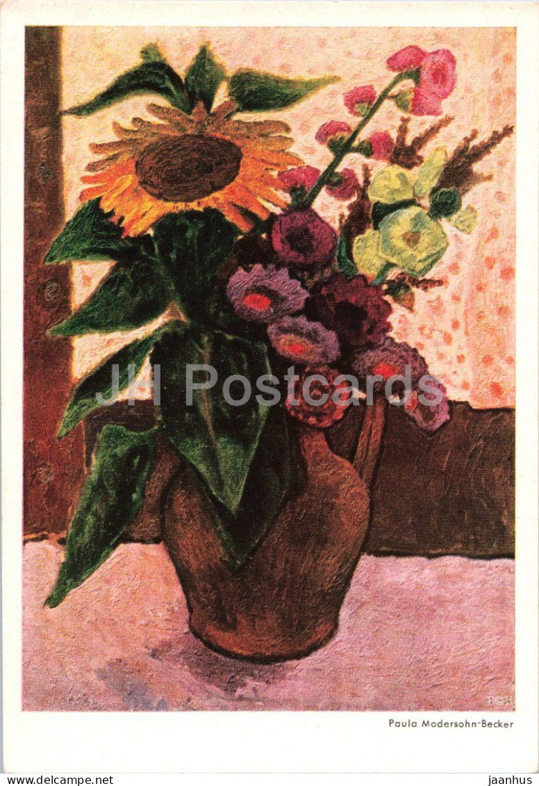 painting by Paula Modersohn Becker - Still Life - Stilleben - flowers - German art - Germany - unused - JH Postcards