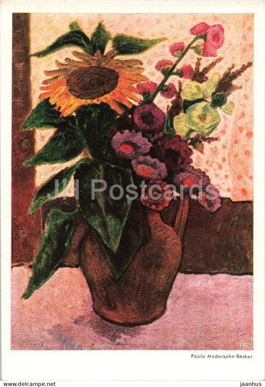 painting by Paula Modersohn Becker - Still Life - Stilleben - flowers - German art - Germany - unused - JH Postcards