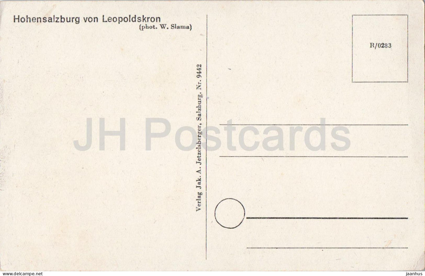 Hohensalzburg von Leopoldskron - Anton Kiener - 9442 - old postcard - Austria - unused