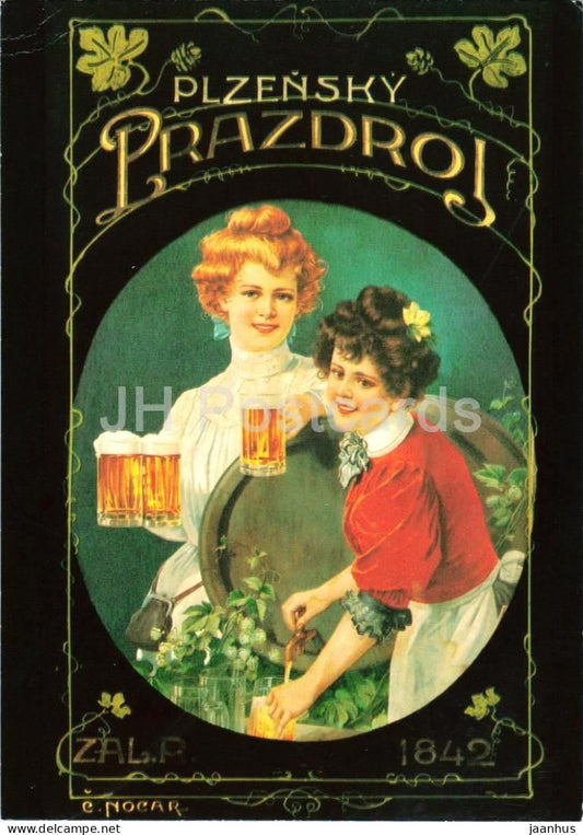 Plzensky Prazdroj 1842 - Pilsner Urquell - vintage beer advertisement - Czech Republic - Czechoslovakia - unused - JH Postcards