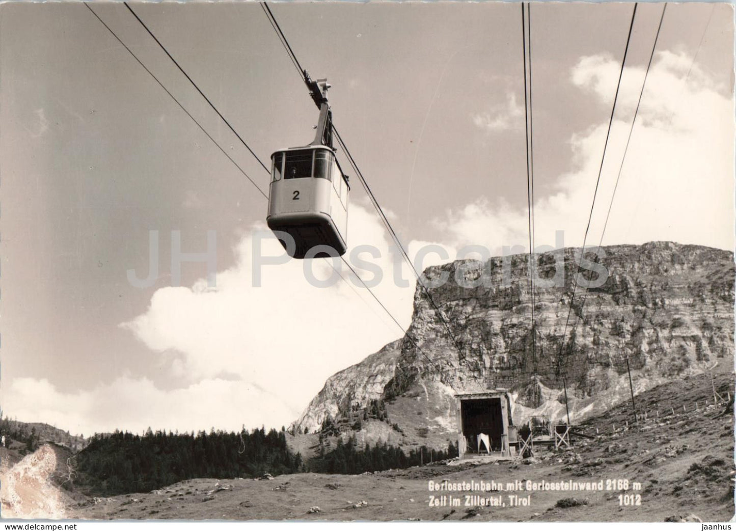 Gerlossteinbahn mit Gerlossteinwand 2168 m - Zell im Zillertal - Tirol - cable car Alps old postcard - Austria - unused - JH Postcards