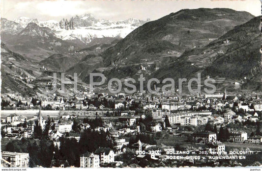 Bolzano m. 262 verso le Dolomiti - Bozen Rosengarten - Alps - mountains - old postcard - 1950s - Italy - used - JH Postcards
