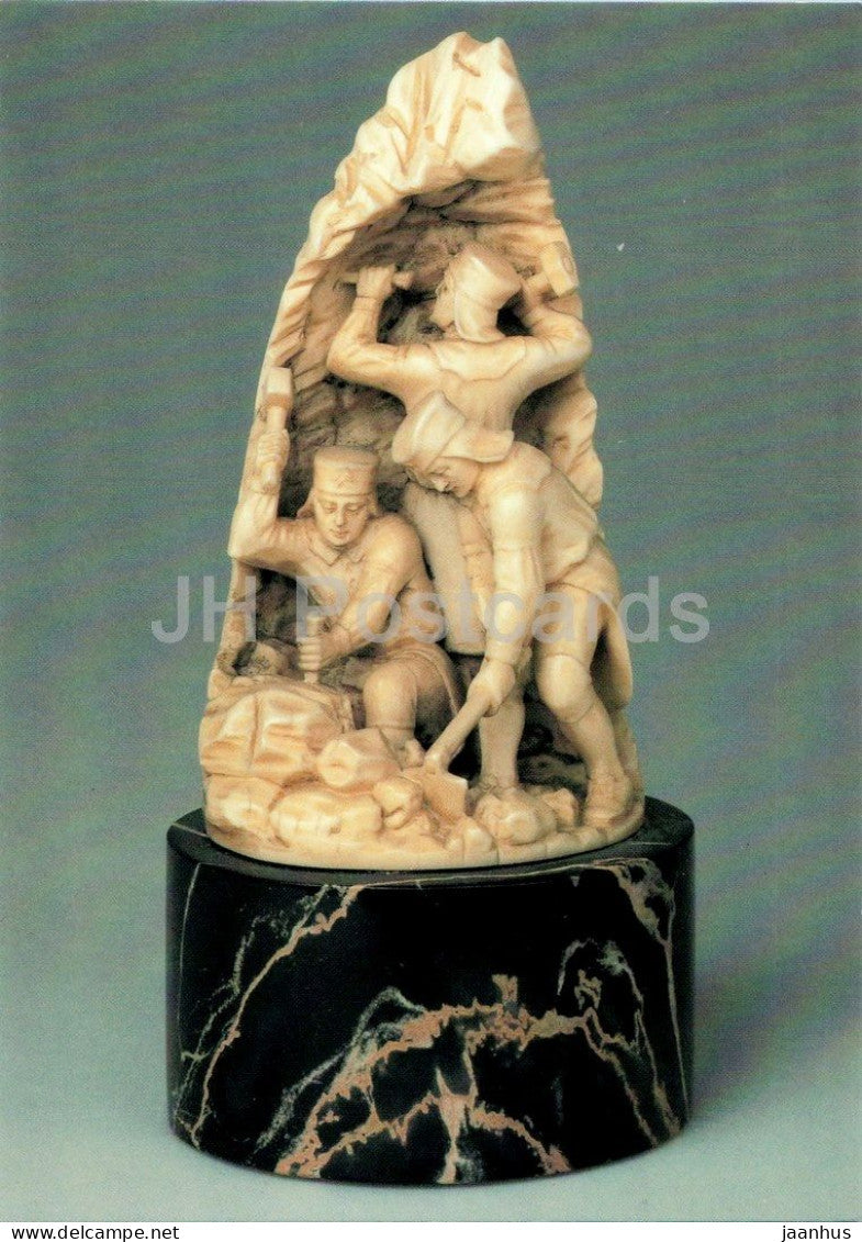 ivory carving - Design for a Monument - Denkmalentwurf aus Elfenbein - mining - Germany - unused - JH Postcards