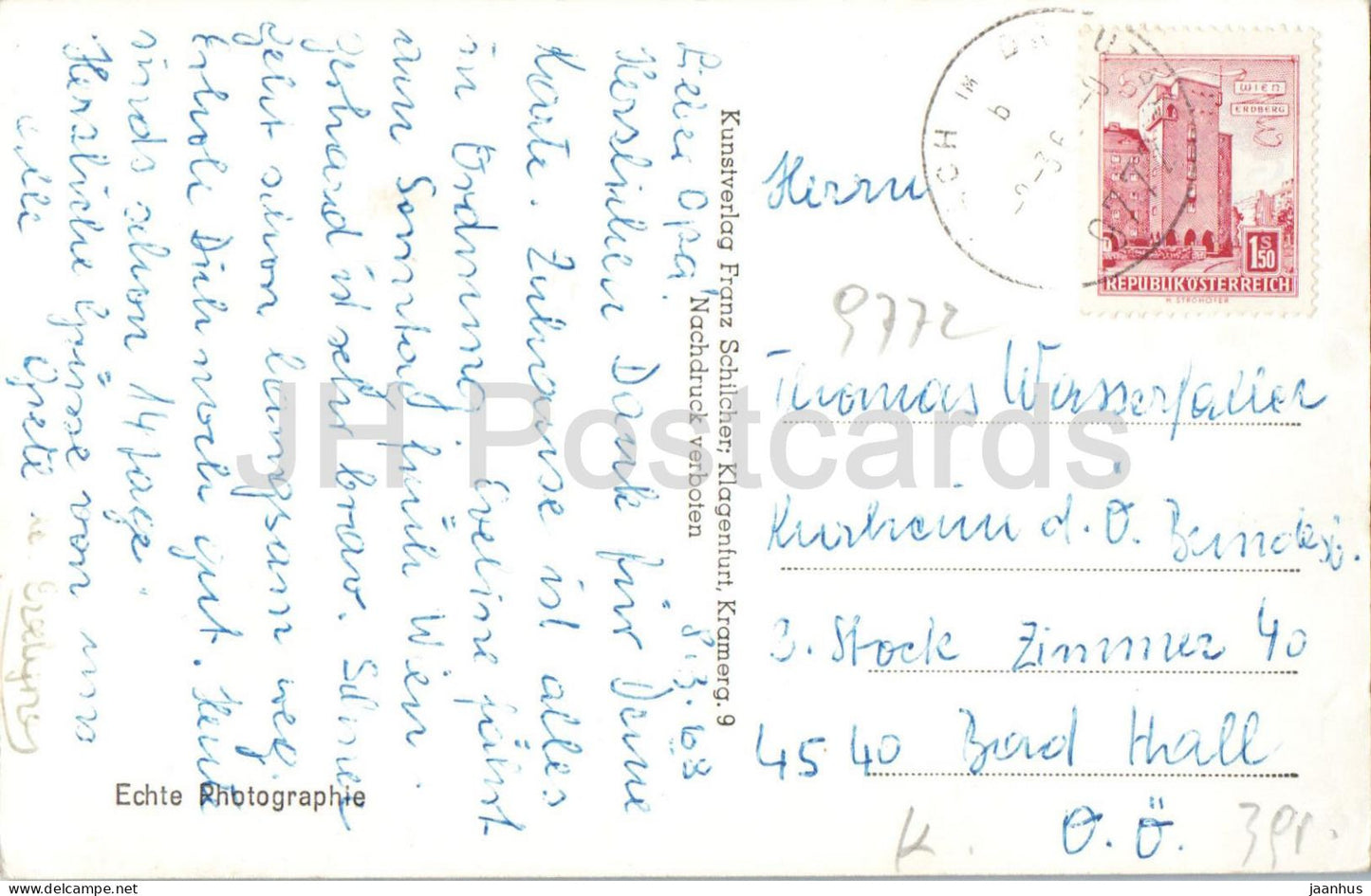 Sommerfrische Dellach im Drautal mit Reisskofel 2371 m. Karnten - 669 - 1968 - Austria - used