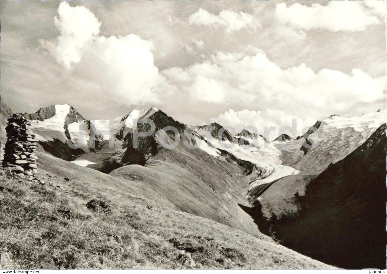 Blick von der Hohen Mut 2670 m auf Gaisberg u Rotmoosgletscher - Otztal - Tirol glacier old postcard - Austria - unused - JH Postcards