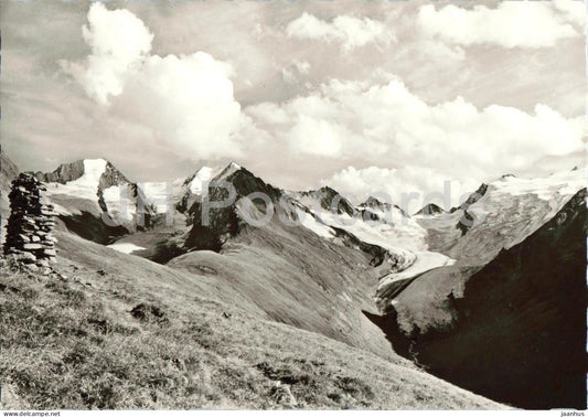 Blick von der Hohen Mut 2670 m auf Gaisberg u Rotmoosgletscher - Otztal - Tirol glacier old postcard - Austria - unused - JH Postcards