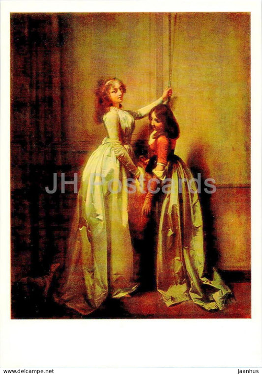 painting by Louis Leopold Boilly - At the Door - young women - French art - 1985 - Russia USSR - unused - JH Postcards