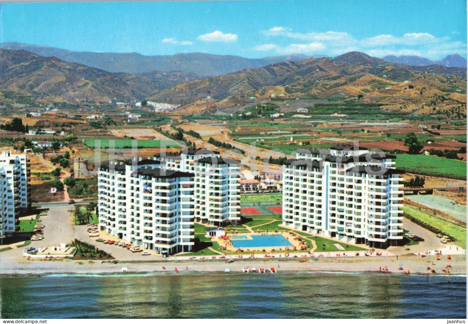 Centro Internacional Algarrobo Costa - Malaga - seaside apartments - mountains - panorama - 1986 - Spain - used - JH Postcards