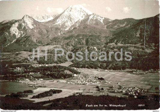 Faak am See m. Mittagskogel - village - lake - mountain panorama - Alps - 6098 - 1964 - Austria - used - JH Postcards