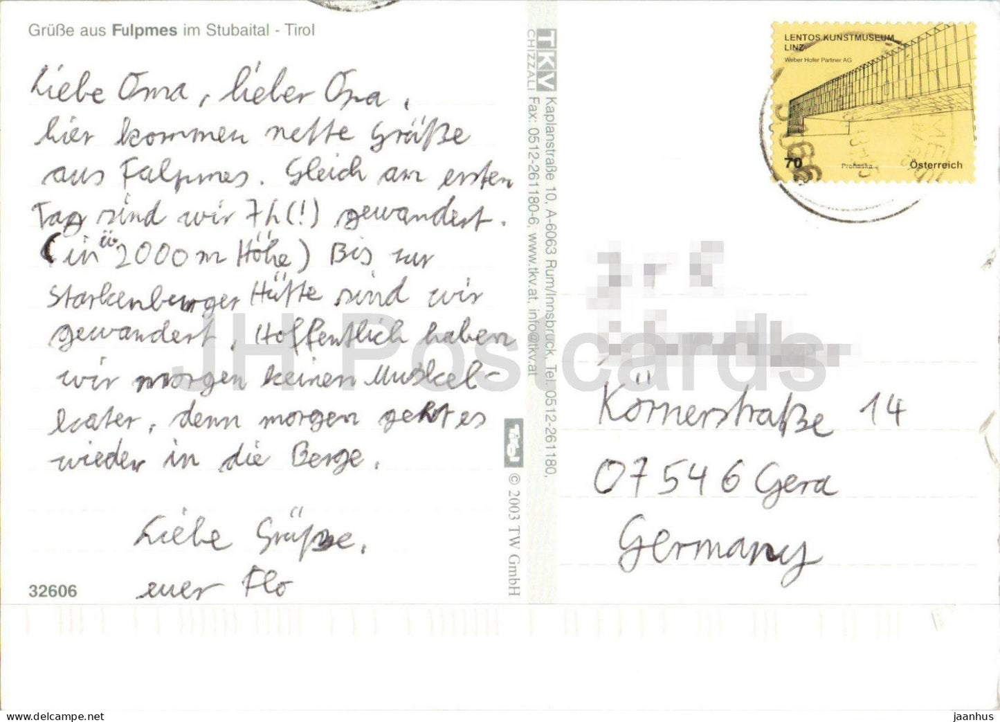 Grusse aus Fulpmes im Stubaital - Tirol - Dorf - Berge - Alpen - Multiview - 32606 - 2003 - Österreich - gebraucht 