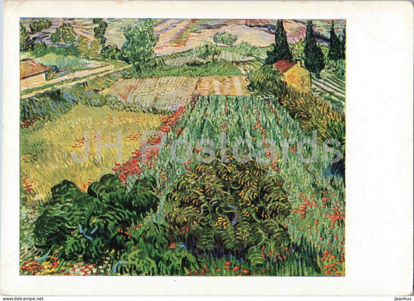 painting by Vincent van Gogh - Poppy Field - Mohnfeld - Dutch art - 1960 - Germany - used - JH Postcards