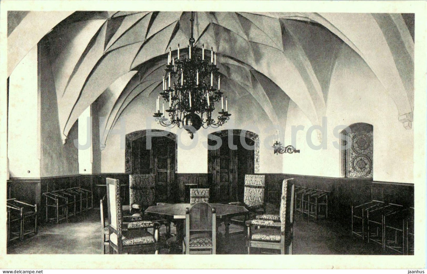 Allenstein - Heimatmuseum - Schloss - Grosser Remter - castle - interior - old postcard - Poland - used - JH Postcards