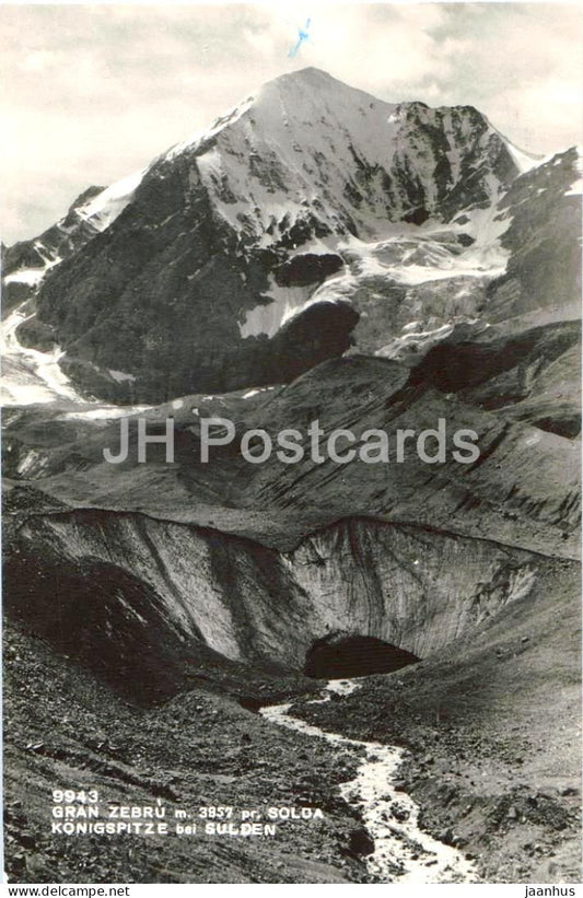 Gran Zebru m. 3857 presso Solda - Konigspitze bei Sulden - Alps - mountains - 9943 - old postcard - 1959 - Italy - used - JH Postcards