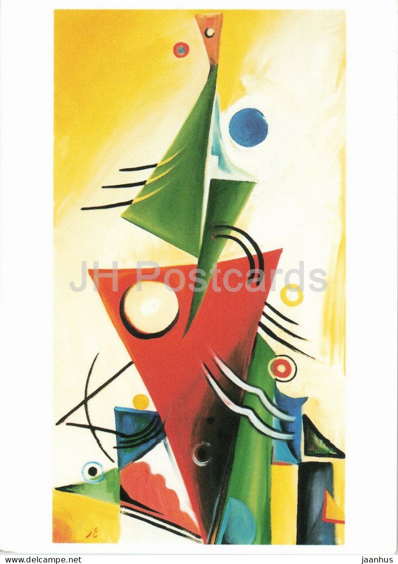painting by H. Peter Irberseder - surviving tree 2 - Der andere Weihnachtsbaum - German art - 1998 - Germany - unused - JH Postcards