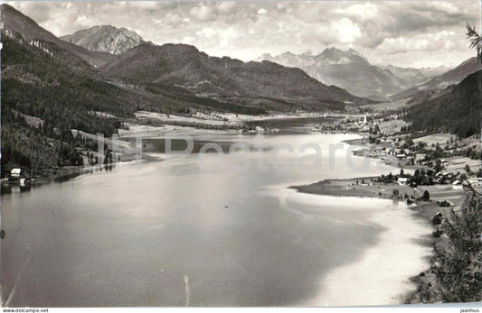 Weissensee - lake - valley - panorama - mountains - old postcard - 1943 - Austria - used - JH Postcards