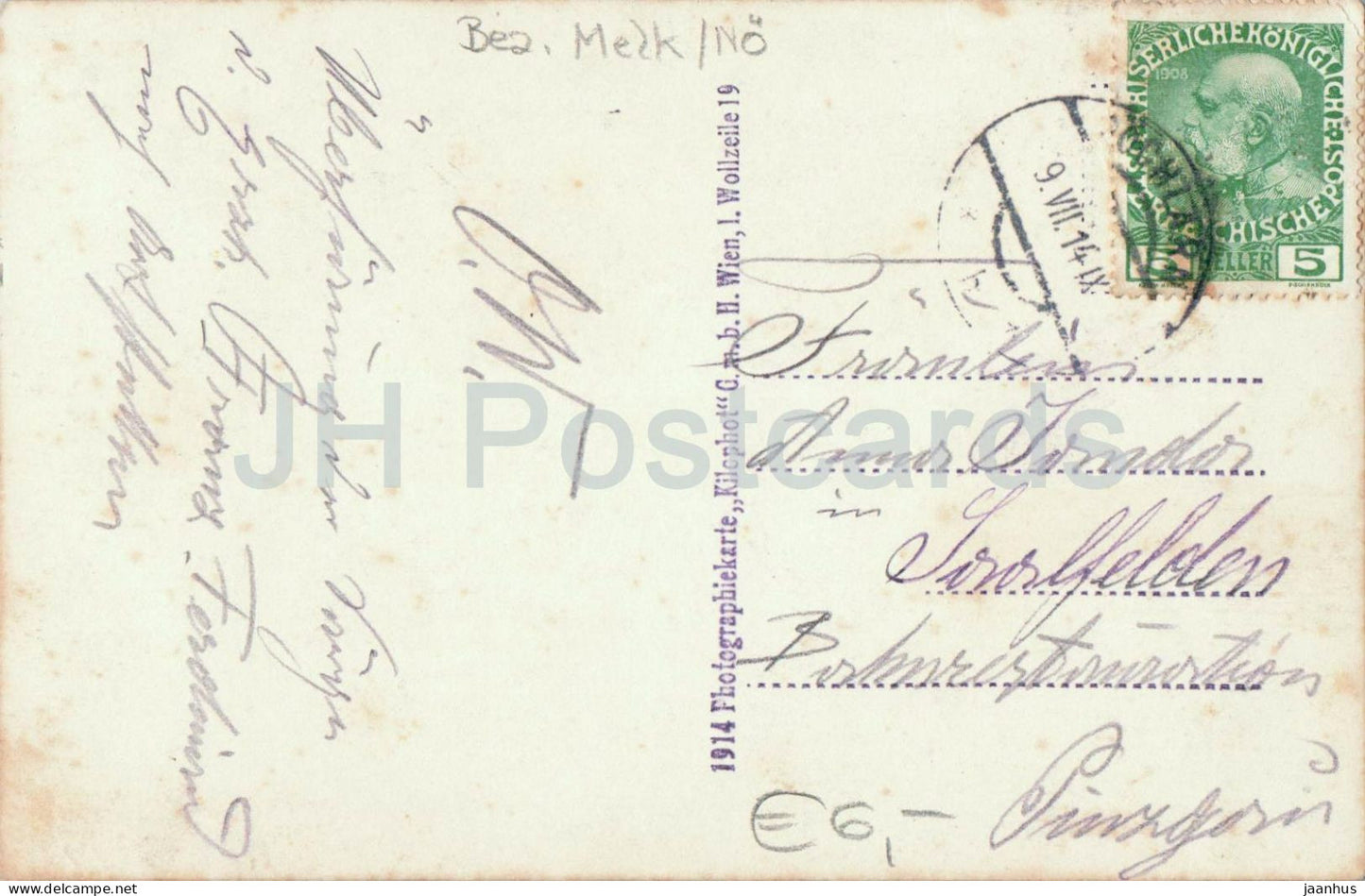 Pöchlarn Überfahrt des Trauerkondukts Franz Ferdinand funeral transport RARE! old postcard - 09.07.1914 - Austria - used