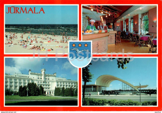 Jurmala - beach - cafe - architecture - multiview - G 028 - 2000s - Latvia - unused - JH Postcards