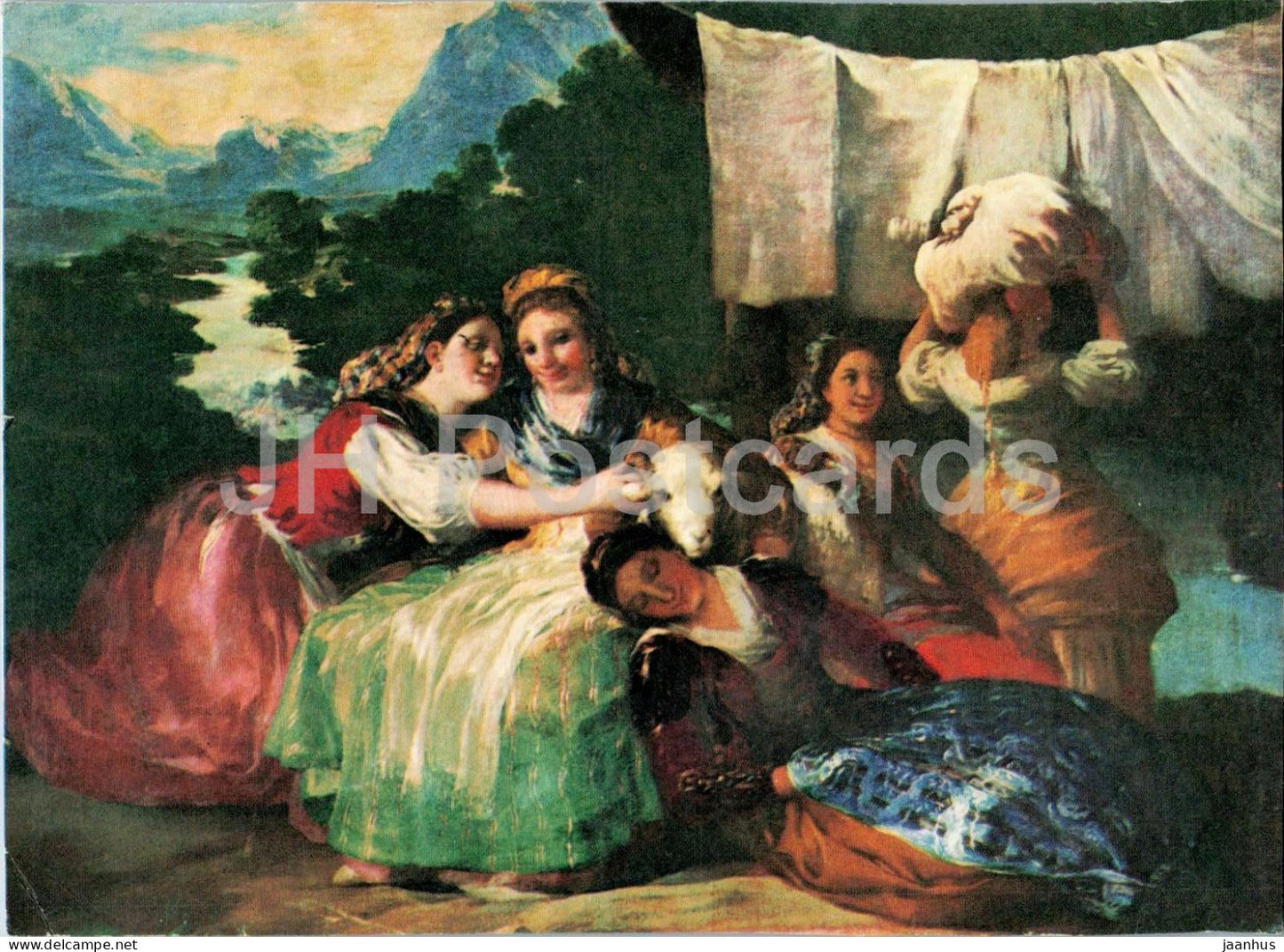 painting by Francisco de Goya - The Washerwomen - Die Wascherinnen - Spanish art - 1970 - Germany - used - JH Postcards
