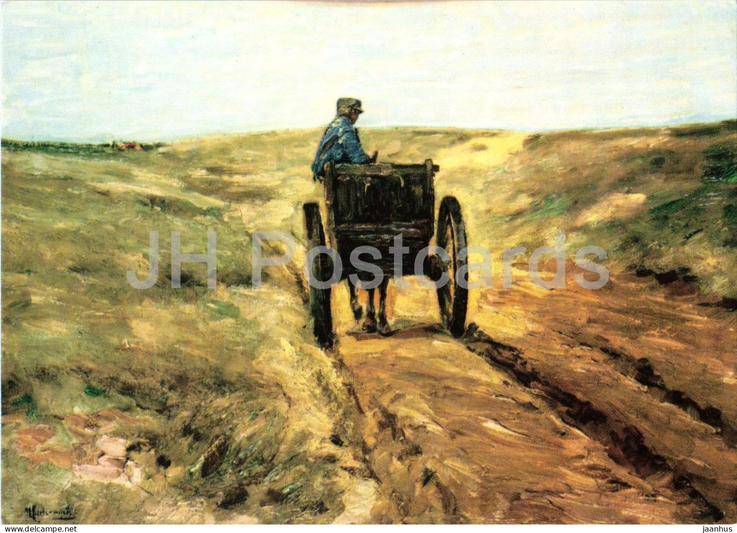 painting by Max Liebermann - In the Dunes - In den Dunen - horse - German art - Germany - unused - JH Postcards