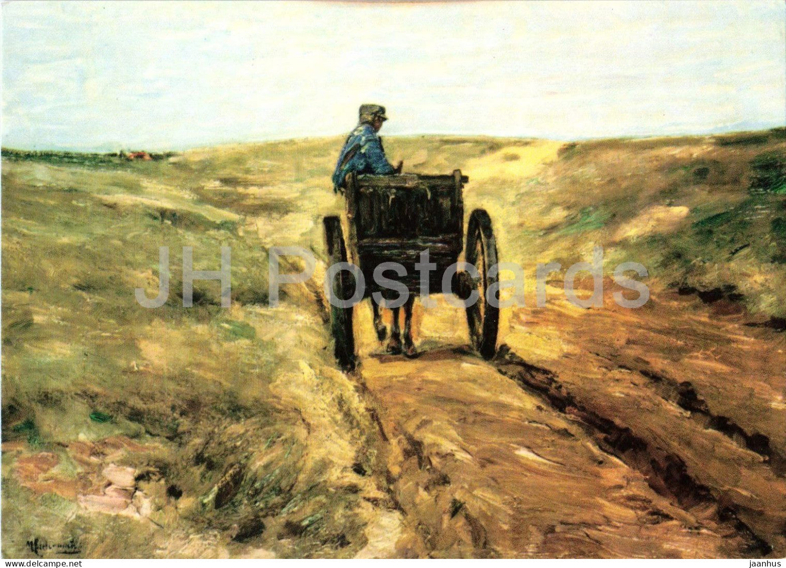 painting by Max Liebermann - In the Dunes - In den Dunen - horse - German art - Germany - unused - JH Postcards