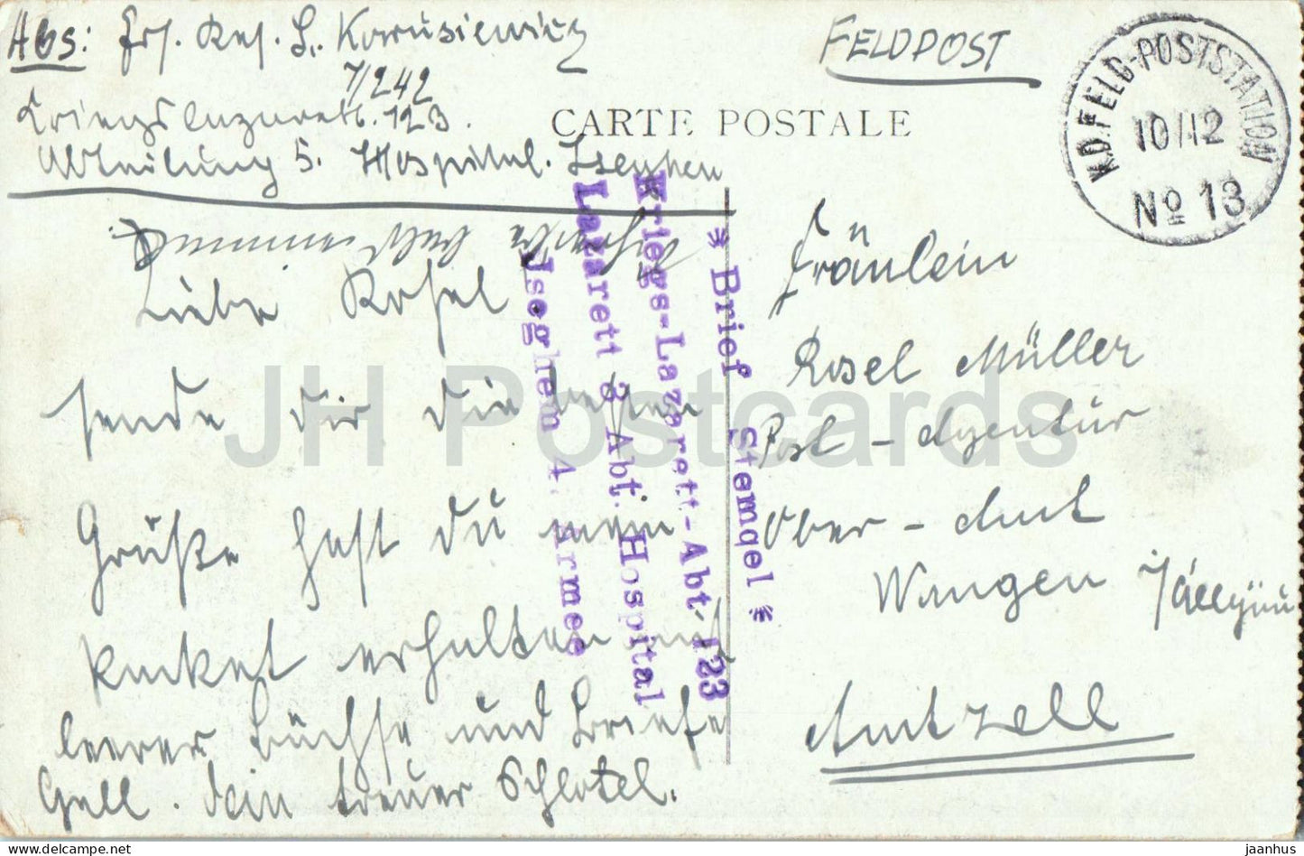 Bruges - Brugge - Le Beffroi - The Belfry - Feldpost - Kriegs Lazarett - military mail - old postcard - Belgium - used