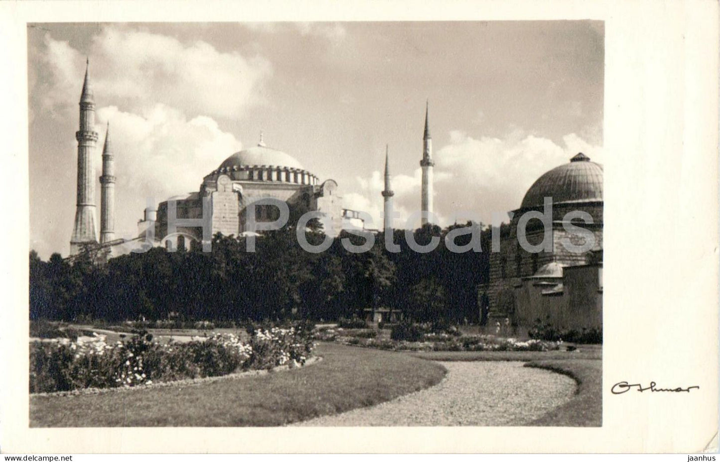 Istanbul - The Ayasofia - Hagia Sophia - mosque - minarets - garden - Photo Othmar - old postcard - Turkey - unused - JH Postcards