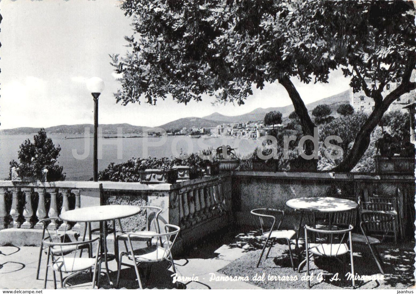 Formia - Panorama dal terrazzo del Grand Albergo Miramare terrace - old postcard - 1956 - Italy - used - JH Postcards