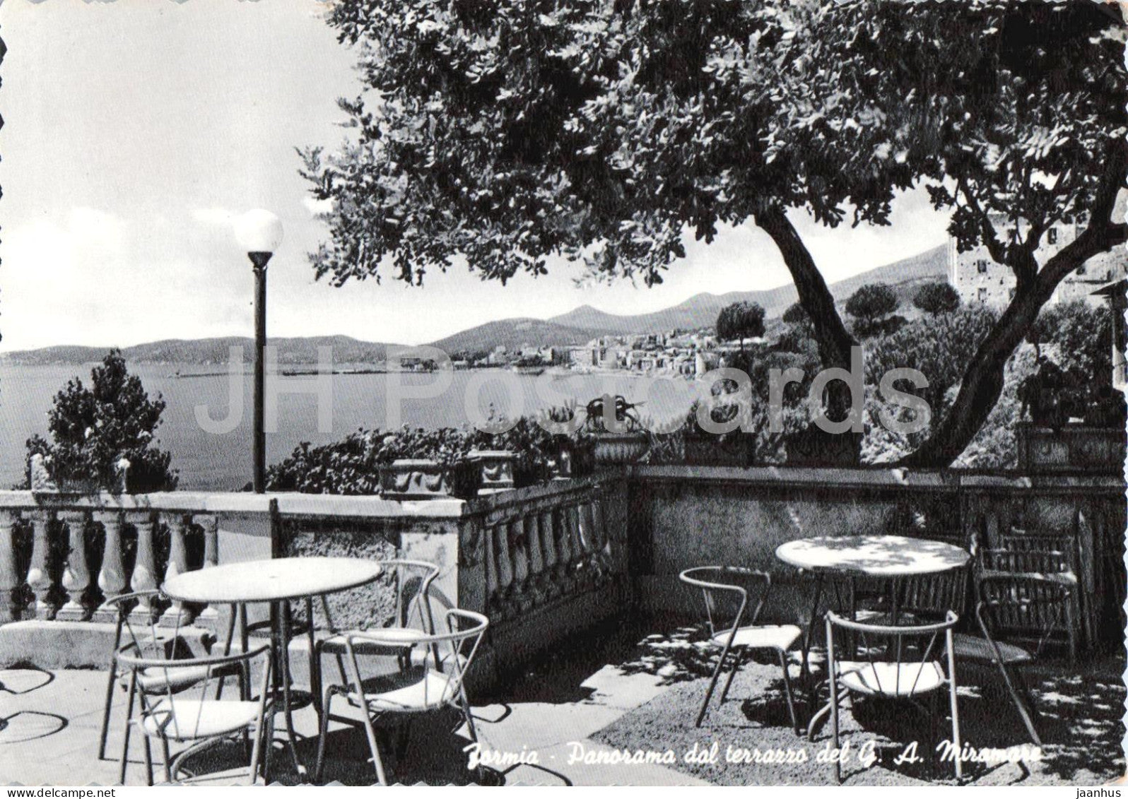 Formia - Panorama dal terrazzo del Grand Albergo Miramare terrace - old postcard - 1956 - Italy - used - JH Postcards