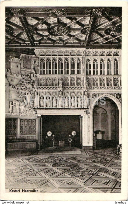 Utrecht - Kasteel Haarzuilen - Castle - interior - 56666 - old postcard - Netherlands - unused - JH Postcards