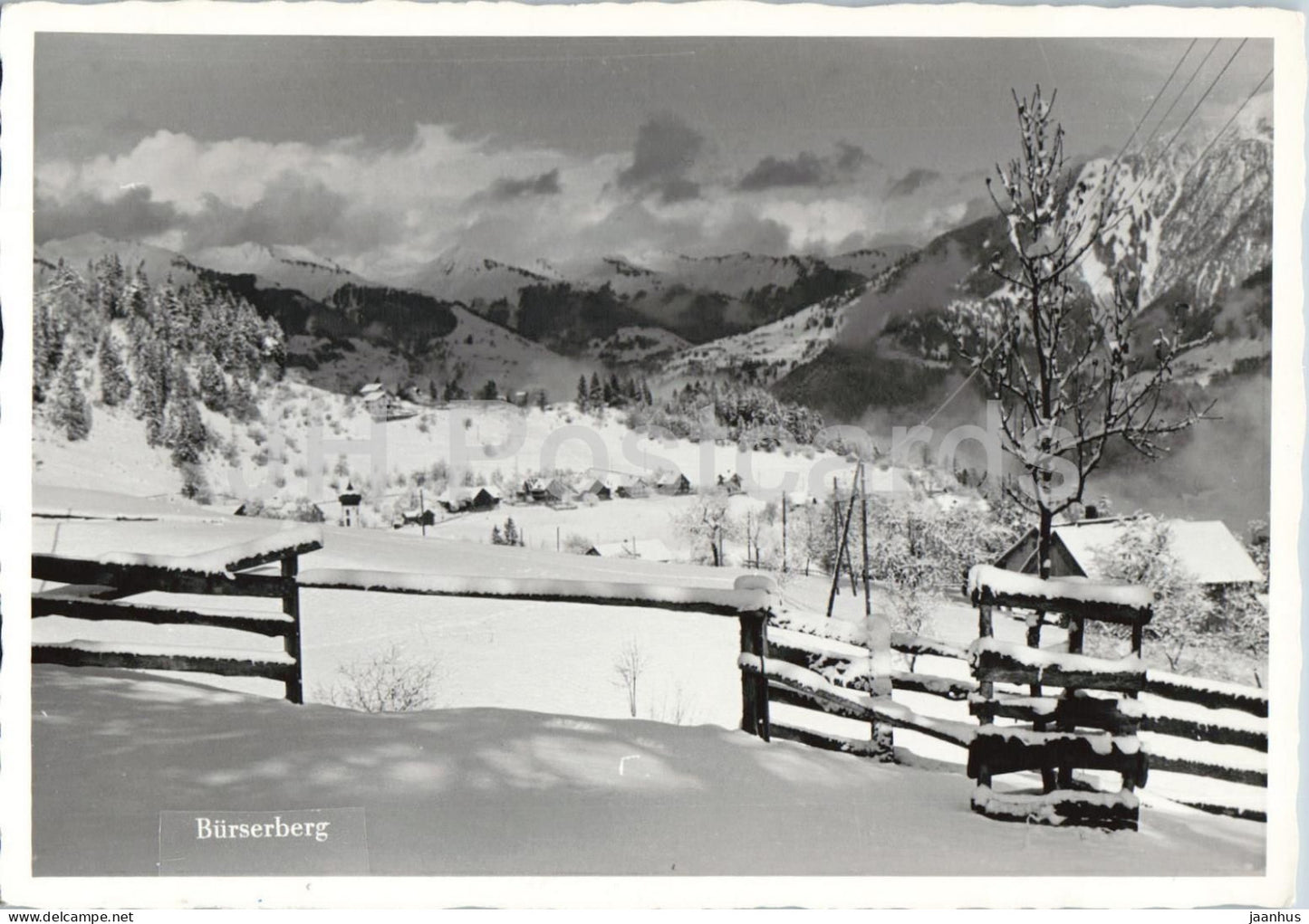 Burserberg - landscape - alpine village - mountains - Vorarlberg - 949 - 1962 - Austria - used - JH Postcards