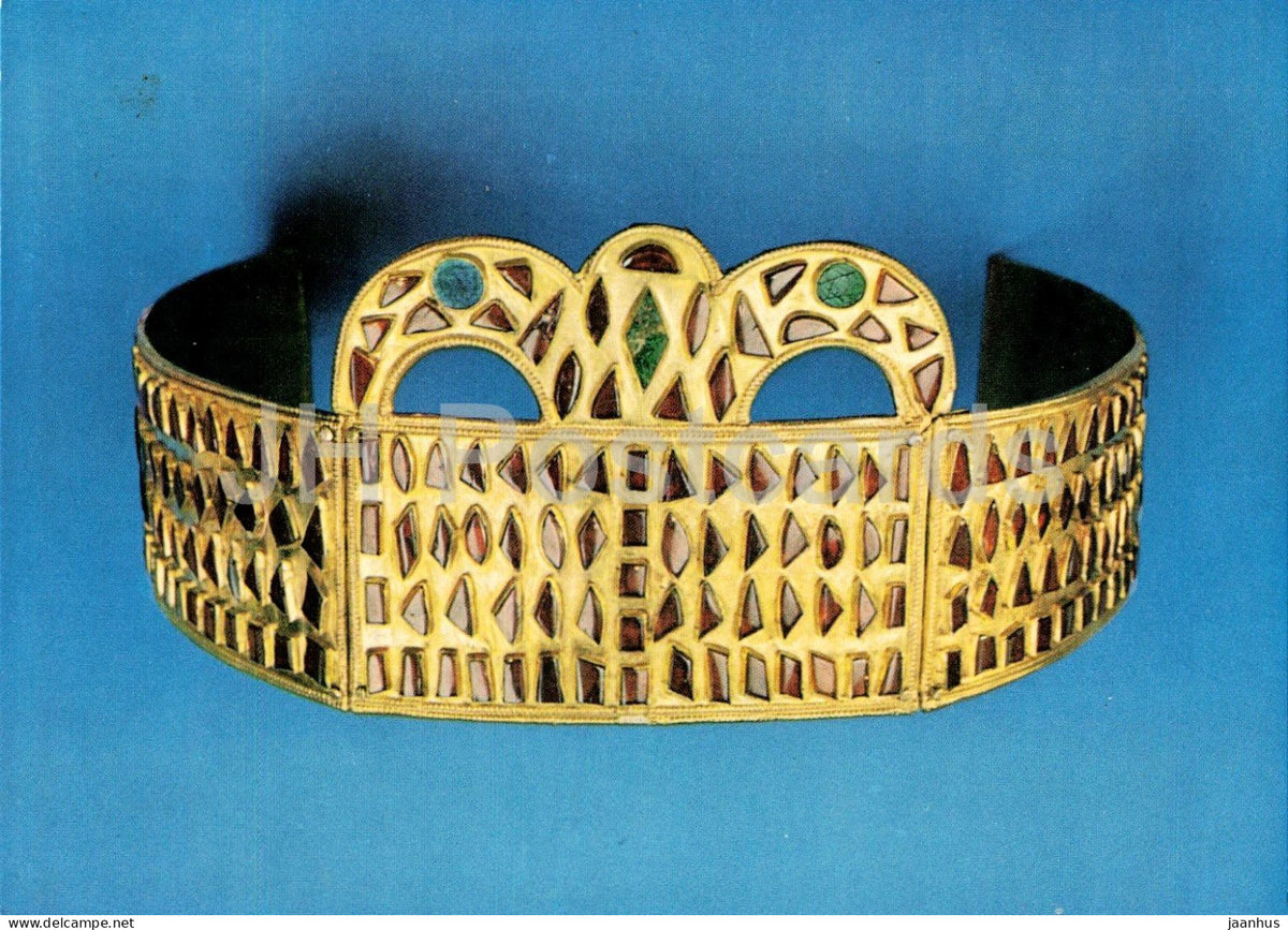 gold diadem of a Hunnic woman - Romisch Germanisches Museum Koln - Hunnin - ancient world - F 309 - Germany - unused - JH Postcards